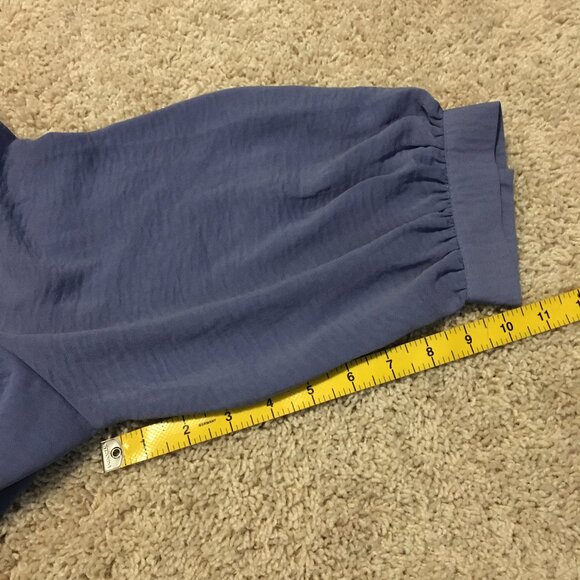 NWOT Purple BlueTie Hem Half Sleeve Blouse - Picture 16 of 16